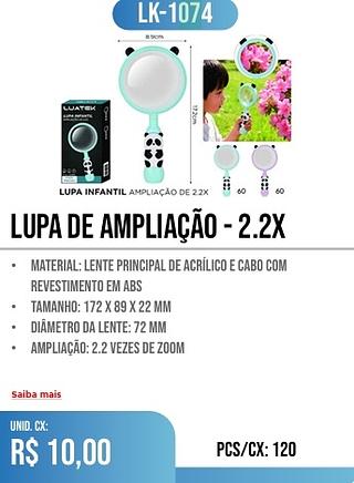 lupa de ampliação - 2.2x 120PÇ=10$