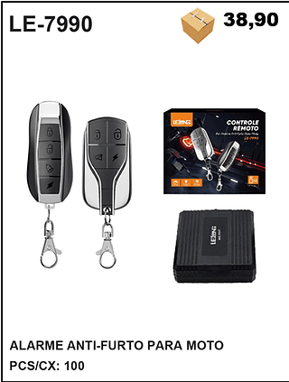 ALARME ANTI-FURTO PARA MOTO 100PÇ=38,9$