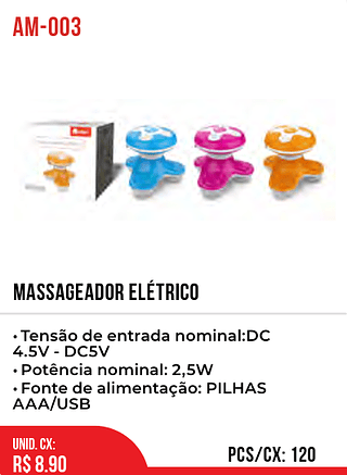 MASSAGEADOR ELÉTRICO 120pç=8,9$