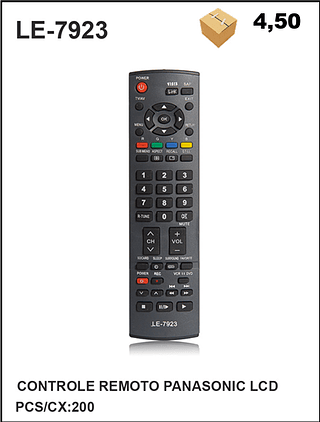CONTROLE REMOTO PANASONIC LCD 200PÇ=4,5$