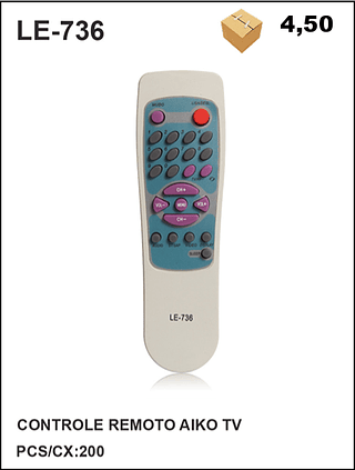 CONTROLE REMOTO AIKO TV 200pç=4,5$