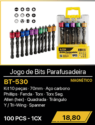Jogo de Bits Parafusadeira 100PCS R$18,80