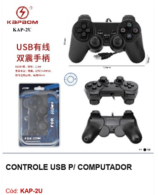 CONTROLE USB P/ COMPUTADOR R$ 18,9 PCS/CX:50
