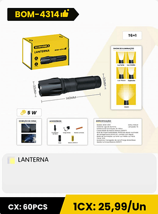 LANTERNA CX: 60PCS 1CX: 25,99/Un