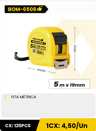 FITA MÉTRICA CX: 120PCS 1CX: 4,50/Un