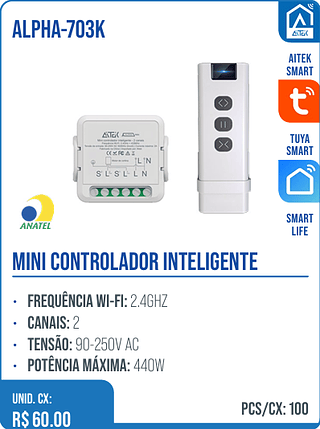 MINI CONTROLADOR INTELIGENTE UNID. CX: R$ 60.00 PCS/CX: 100