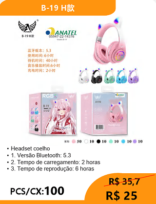 Headset coelho PCS/CX:100 R$25