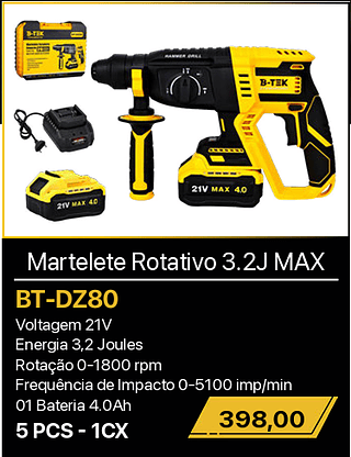 Martelete Rotativo 3.2J MAX 5PCS R$398,00