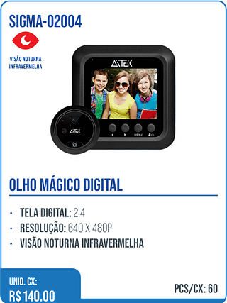 OLHO MÁGICO DIGITAL UNID. CX: R$ 140.00 PCS/CX: 60