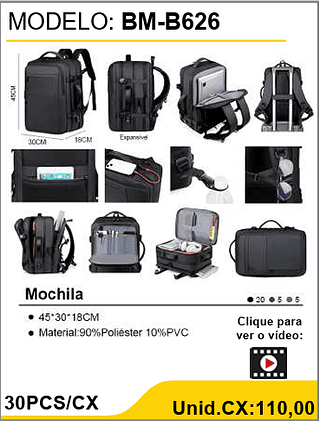 Mochila 30PCS/CX Unid.CX:110,00