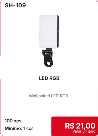LED RGB 100 pçs R$ 21,00