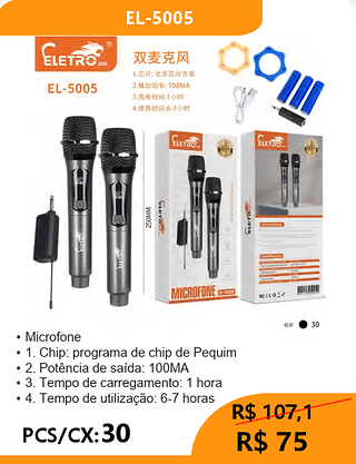 MICROFONE PCS/CX:30 R$75