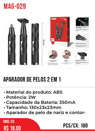 Aparador De Pelos 2 em 1 100pç=18$