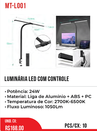 Luminária Led Com Controle 10pç=168$