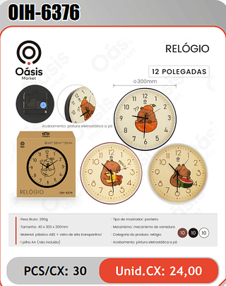 RELOGIO PCS/CX: 30 Unid.CX: 24,00