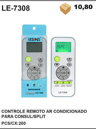CONTROLE REMOTO AR CONDICIONADO PARA CONSUL/SPLIT 200PÇ=10,8$