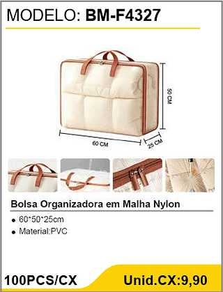 Bolsa Organizadora em Malha Nylon 100PCS/CX Unid.CX:9,90
