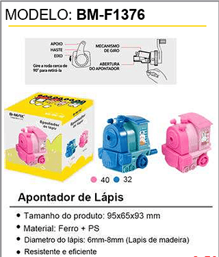Apontador de Lápis 72PCS/CX Unid.CX:10,50