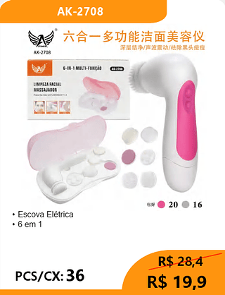 Escova Elétrica PCS/CX:36 R$ 19,9