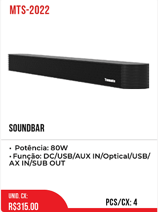 Soundbar 4pç=315$
