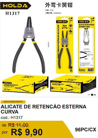 ALICATE DE RETENCAO ESTERNACURVA por R$ 8.91 96PC/CX