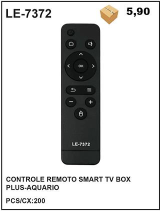 CONTROLE REMOTO SMART TV BOX PLUS-AQUARIO 200PÇ=5,9$