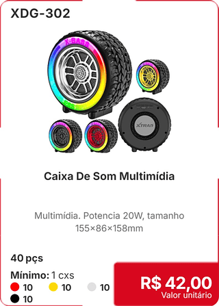 Caixa De Som Multimídia 40 pçs R$ 42.00
