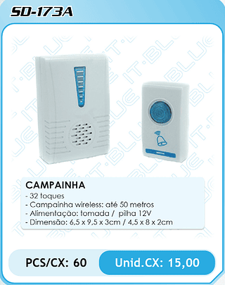 CAMPAINHA PCS/CX: 60 Unid.CX: 15,00