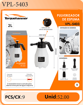 PULVERIZADOR DE ESPUMA PCS/CX:9 Unid:52.00