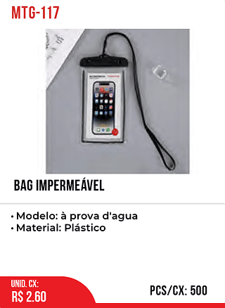 Bag Impermeável 500pç=2,6$