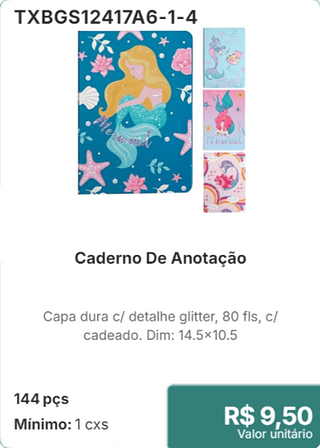 Caderno De Anotação 144 pçs R$ 9.50