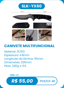 CANIVETE MULTIFUNCIONAL UNID. CX: R$ 55,00 PCS/CX: 40
