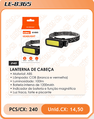 LANTERNA DE CABEÇA 240PÇ=14,5$