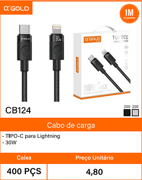 Cabo de carga Caixa 400 PCS Preco Unitario 4,80