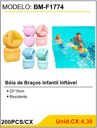 Bóia de Braços Infantil Inflável 200PCS/CX Unid.CX:4,30