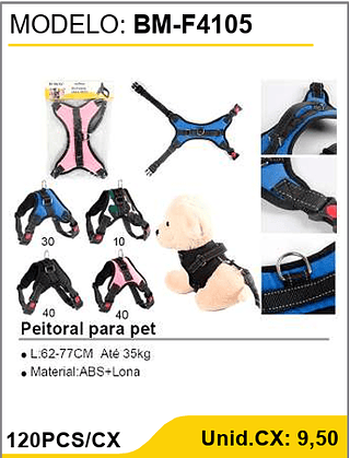 Peitoral para pet 120PCS/CX Unid.CX: 9,50