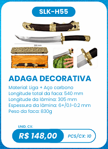 ADAGA DECORATIVA UNID. CX: R$ 148,00 PCS/CX: 10