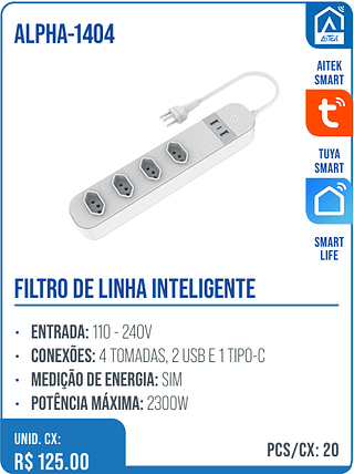 FILTRO DE LINHA INTELIGENTE UNID. CX: R$ 125.00 PCS/CX: 20
