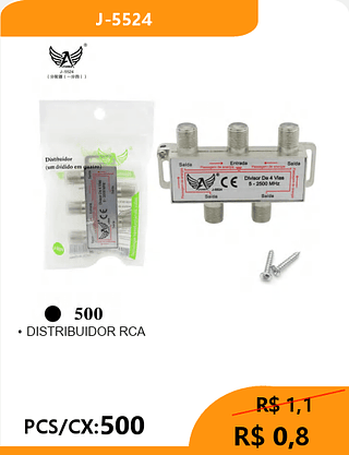 DISTRIBUIDOR RCA PCS/CX:500 R$ 0,8