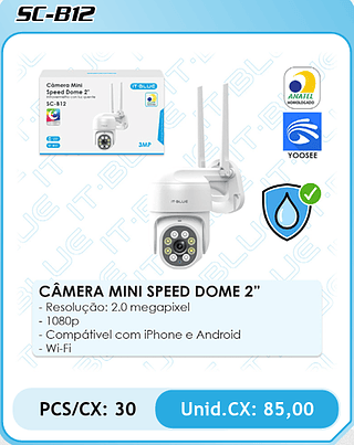 CÂMERA MINI SPEED DOME 2" PCS/CX: 30 Unid.CX: 85,00