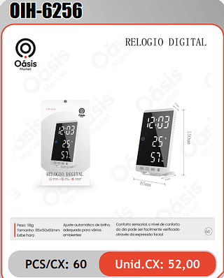 RELOGIO DIGITAL PCS/CX: 60 Unid.CX: 52,00