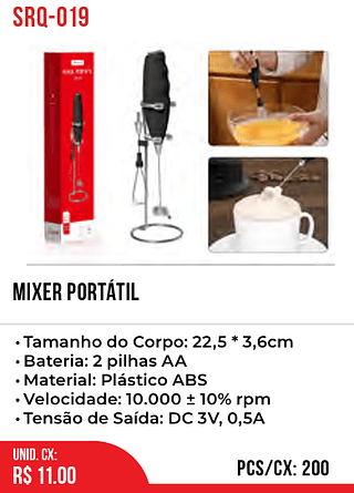 MIXER PORTÁTIL 200PÇ=11$