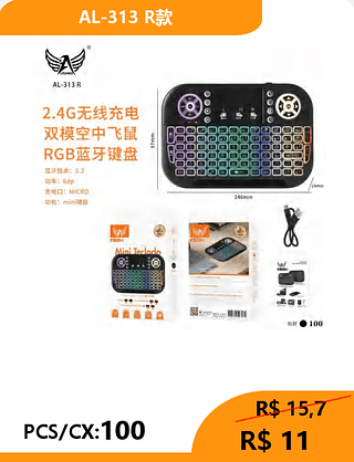Mini teclado Bluetooth PCS/CX:100 R$ 11
