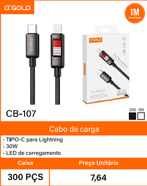 Cabo de carga Caixa 300 PCS Preco Unitario 7,64
