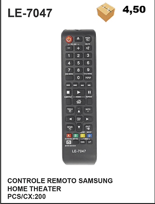 CONTROLE REMOTO SAMSUNG HOME THEATER 200pç=4,5$