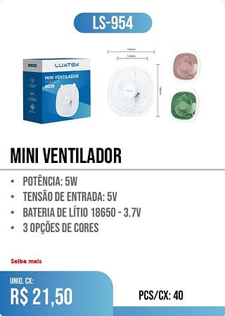MINI VENTILADOR 40PÇ=21,5$