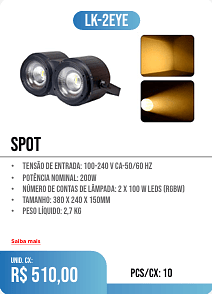 spot PCS/CX: 10 UNID. CX: r$ 510,00