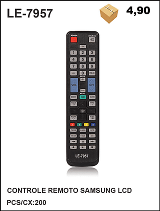 CONTROLE REMOTO SAMSUNG LCD 200PÇ=4,9$