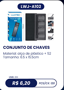 CONJUNTO DE CHAVES UNID. CX: R$ 6,20 PCS/CX: 120