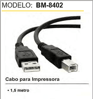 Cabo para Impressora 300PCS/CX Unid.CX: 2,40